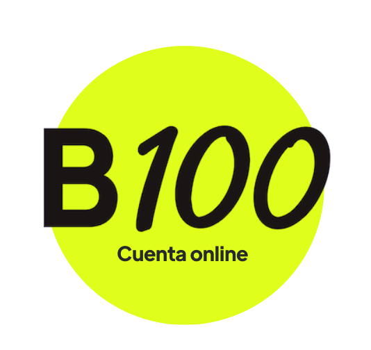 Logo de cuenta online de b100 sin comisiones