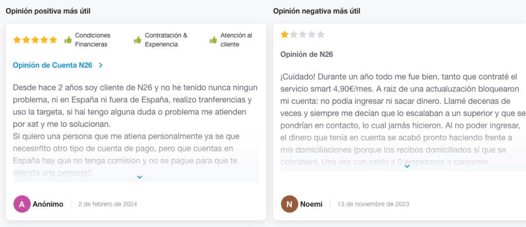 opiniones de las cuentas de ahorro n26