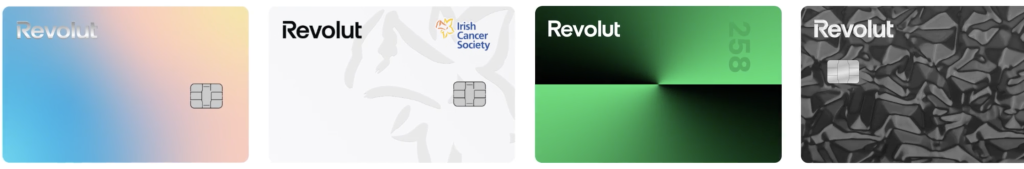 variedad de tarjetas personalizadas de revolut