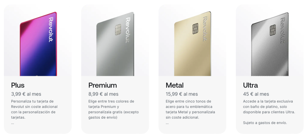 tipos de planes de las cuentas revolut flexible, remunerada