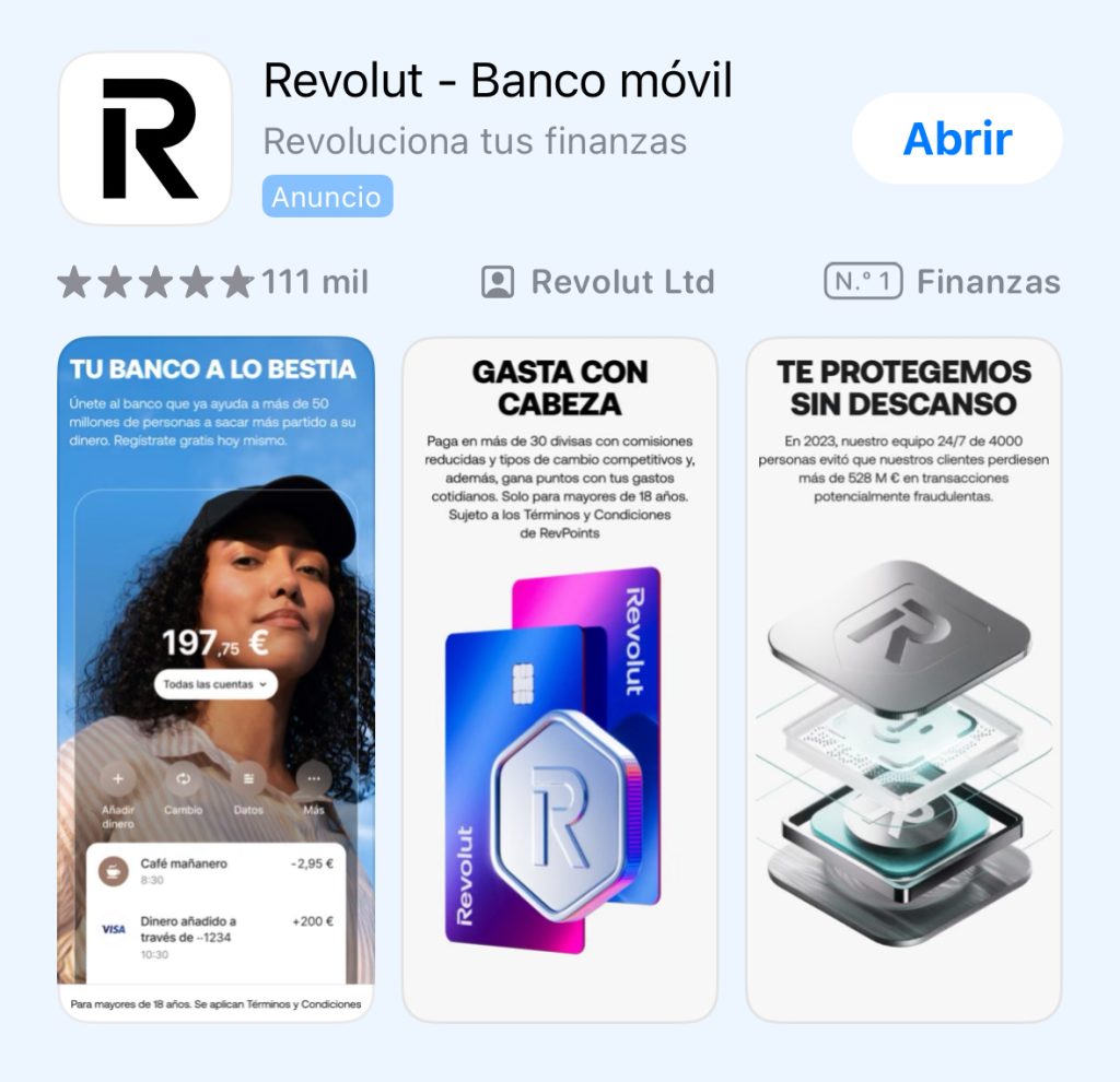 Descarga de app revolut vs openbank comparacion de la app 
