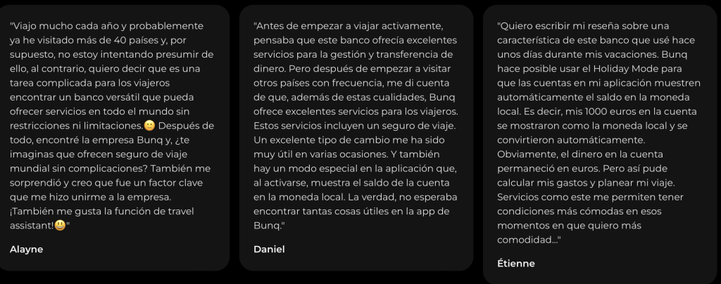 Bunq opiniones de los clientes, que recomiendan usar el servicio del banco