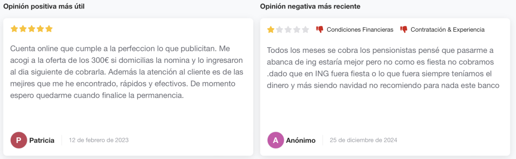 Opiniones de los usuarios de abanca cuenta clara donde dicen que es lo que mas les gusta y cuales son las desventajas