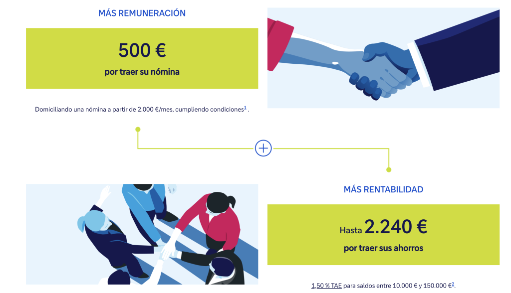 captura de pantalla de las condiciones de la cuenta nómina de Deutsche Bank