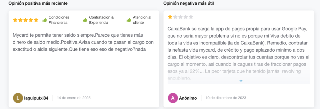 opiniones reales de la tarjeta imagin mycard