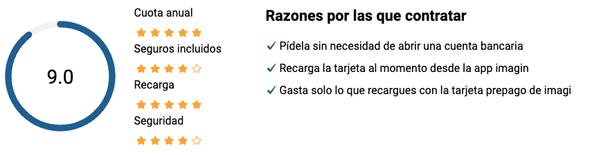 opiniones de los clientes de tarjeta imagin prepago
