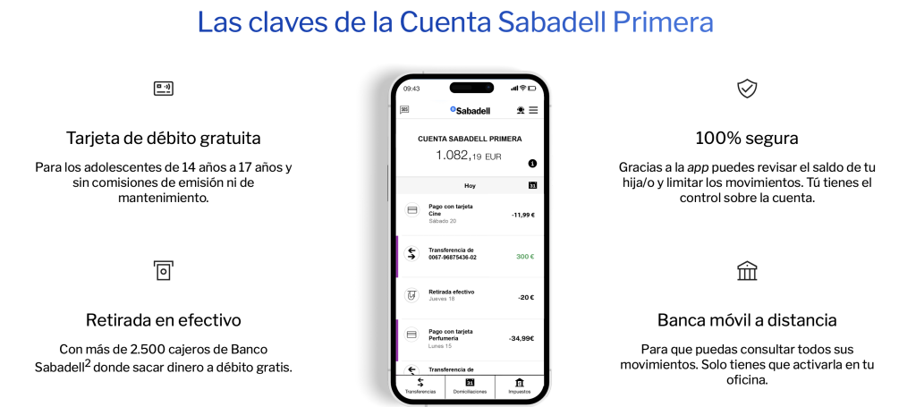 características de la cuenta joven sabadell
