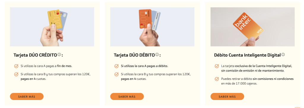 tipos de tarjetas que existen en bankinter y cuales son sus usos 