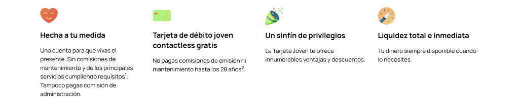 funciones y beneficios de la cuenta joven Unicaja