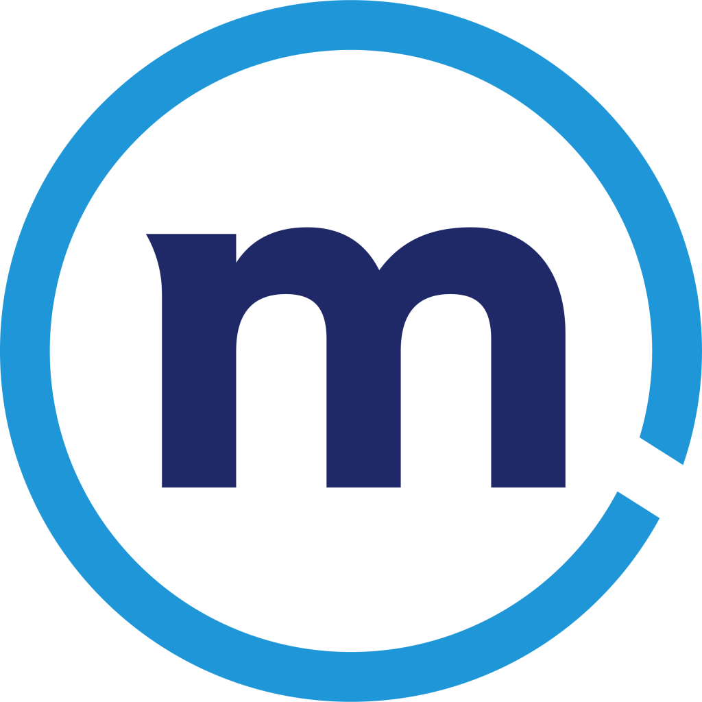 logo de Mediolanum cuadrado, con letra m en el centro y circulo azul