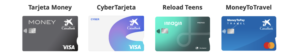 diferentes tarjetas prepago de CaixaBank